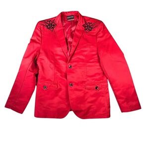 Vintage Montero Men's Red Rhinestone Tuxedo Blazer by Platini Jeans Size xl